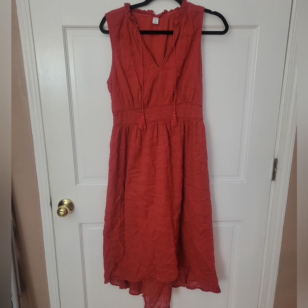 Orange red old navy high low dress